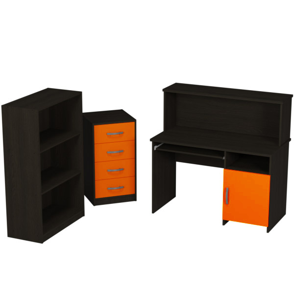 Комплект офисной мебели КП-22 цвет Венге+Оранж
