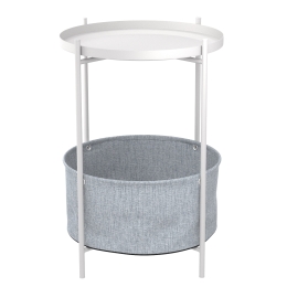 Стол журнальный Берген рогожка 82/82/белый муар