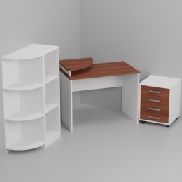 Комплект офисной мебели КП-23 цвет Белый+Орех