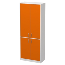 Шкаф для офиса ШБ-3+ДВ-60 цвет Белый+Оранж 77/37/200 см