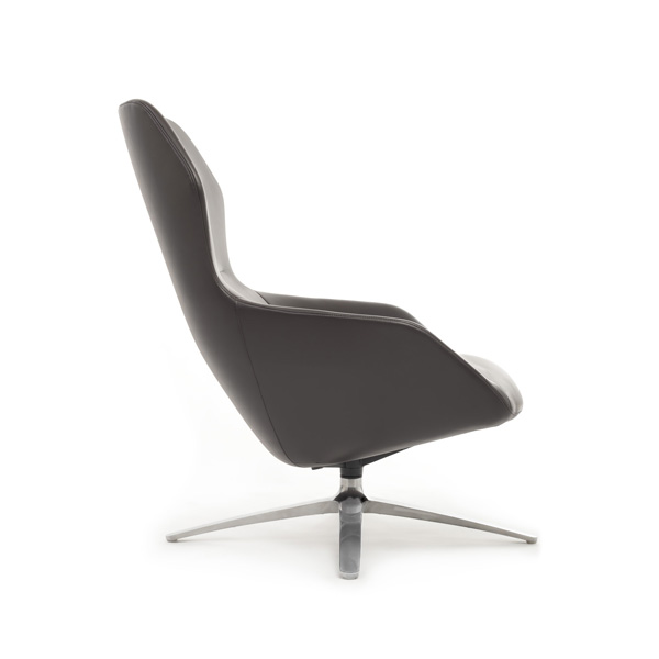 Кресло Riva Design F1705 с подставкой для ног Темно-коричневое кожа