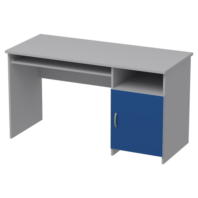 Компьютерный стол СК-22 цвет Серый+Синий 140/60/76 см