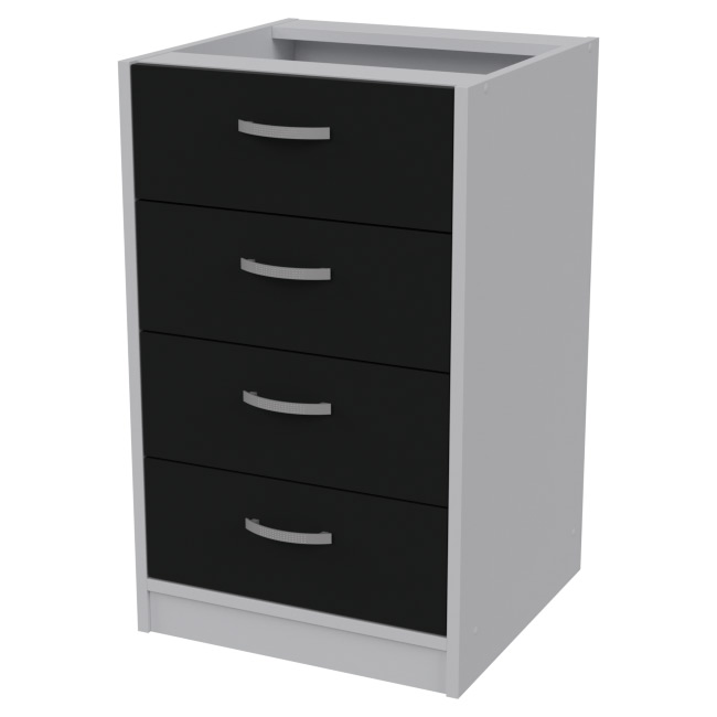 Офисная приставная тумба ТС-27 цвет Серый + Черный 45/44/74