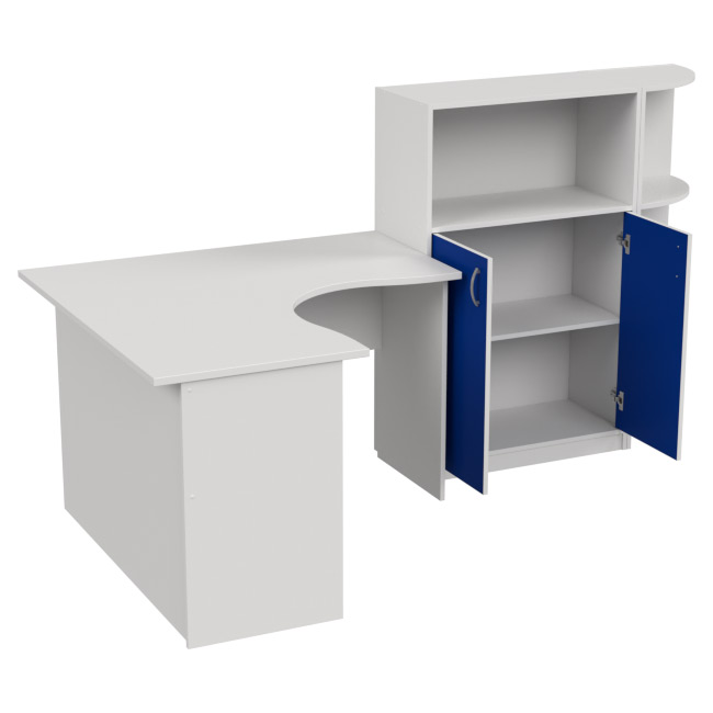 Комплект офисной мебели КП-10 цвет Белый+Синий