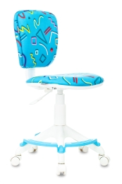 Кресло детское Бюрократ CH-W204/F голубой Sticks 06 крестов. пластик подст.для ног