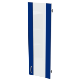 Дверь в рамке ДВ-62 Синий + кромка Серый стекло матовое 36,5/1,6/113,1