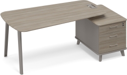 Стoл с малой опорной тумбой для руководителя Мокко-Вяз ТМ М1 119 МП ВЛ ВЛ 205,8/109,2/75,6