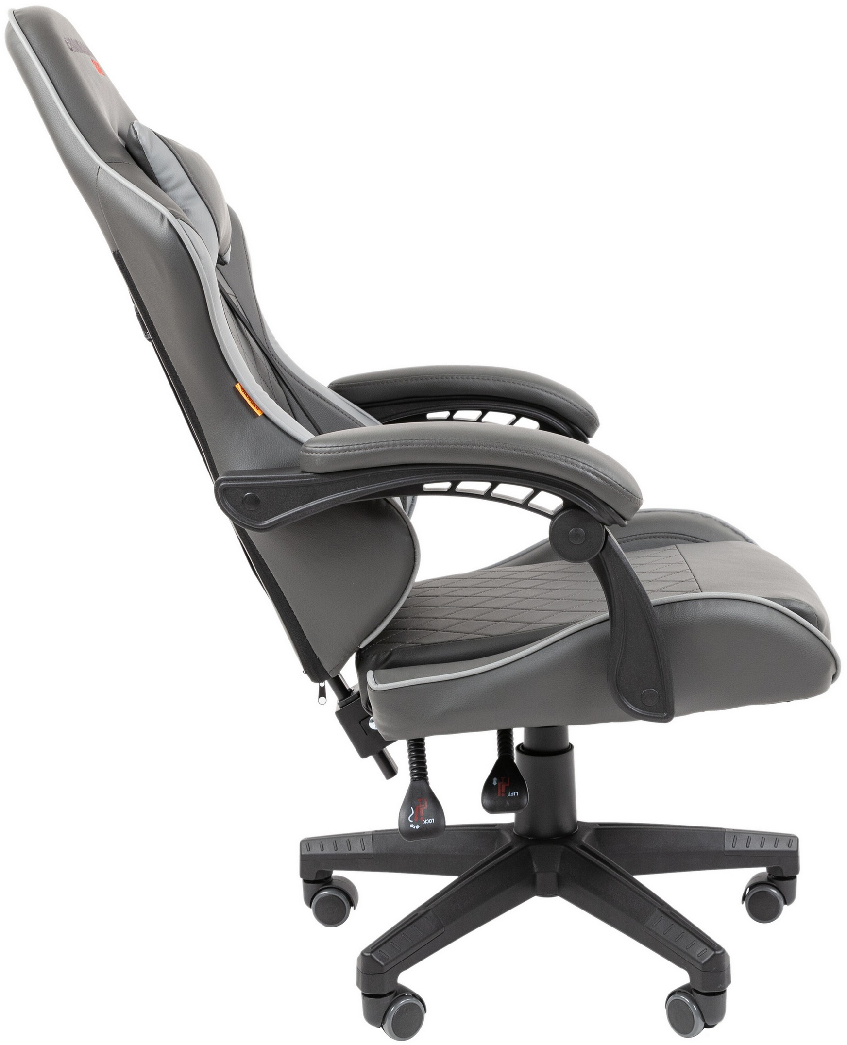 Игровое кресло CHAIRMAN CH28 экокожа черный-серый