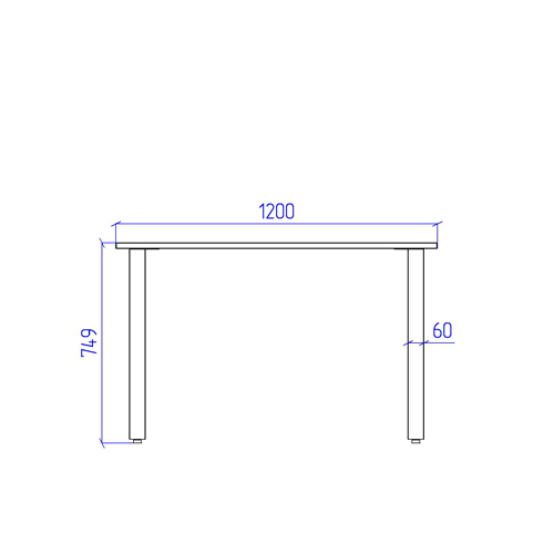 Стол на металлокаркасе СМП-47 цвет серый 120/60/74,9 см