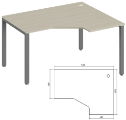 Стол угловой правый TREND metall цвет дуб феррара 140/120/75