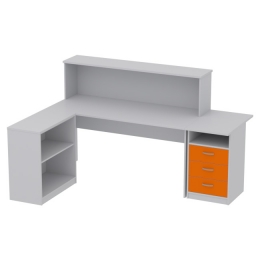 Комплект офисной мебели КП-12 цвет Серый+Оранж