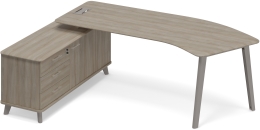 Стoл левый эргономичный с опорной тумбой Вяз либерти ТМ М1 127 ВЛ ВЛ ВЛ 236,4/159,2/75,6