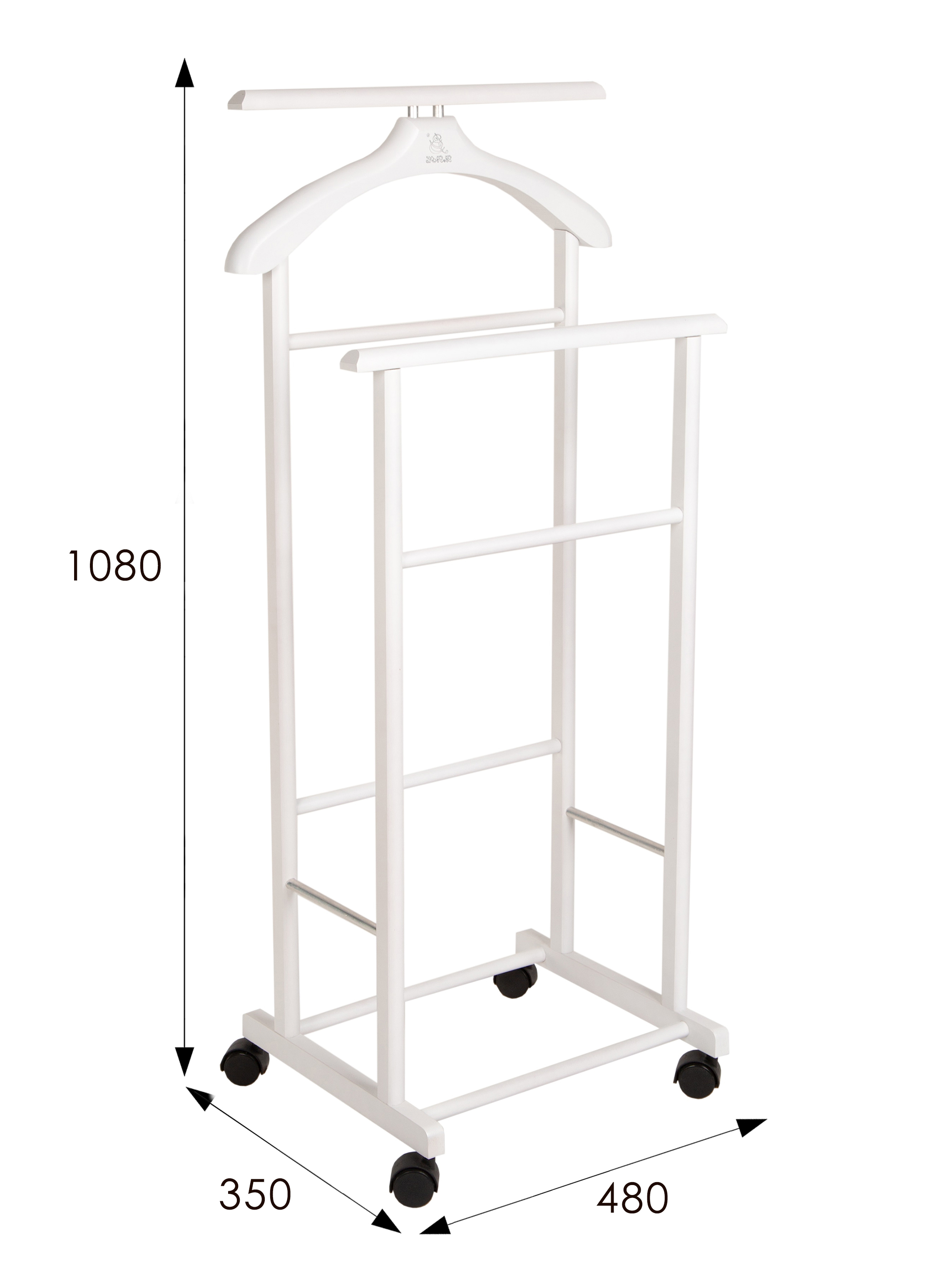 Вешалка костюмная на колесах В 22Н белый