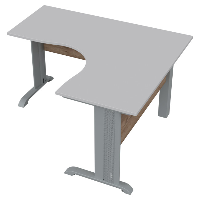Угловой стол СТУ-36Л-М цвет Серый+Дуб Крафт 140/120/74 см