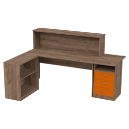 Комплект офисной мебели КП-12 цвет Дуб крафт+Оранж