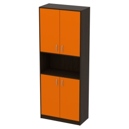 Офисный шкаф ШБ-4 цвет Венге+Оранж 77/37/200 см