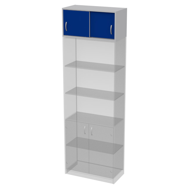 Антресоль АН-02 цвет Серый+Синий 77/37/38 см