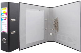 Папка-регистратор Silwerhof A4 75мм ПВХ/бумага черный 2 шт