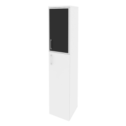 Шкаф высокий узкий правый O.SU-1.7 R R black Белый бриллиант 40/42/197