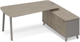 Стoл на опорной тумбе правый для руководителя Мокко-Вяз ТМ М1 116 МП ВЛ ВЛ 196,4/169,2/75,6