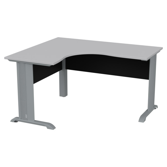 Угловой стол СТУ-36П-М цвет Серый+Черный 140/120/74 см