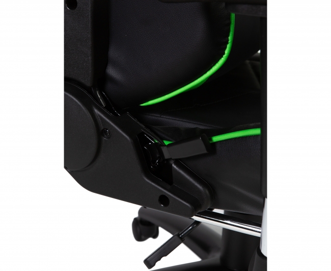 Игровое кресло Norden LOTUS GTS RF-8066E черно-зеленая экокожа с подставкой для ног
