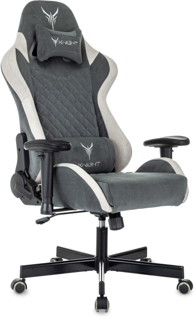 Кресло игровое Knight Regal Fabric серый/светло-серый