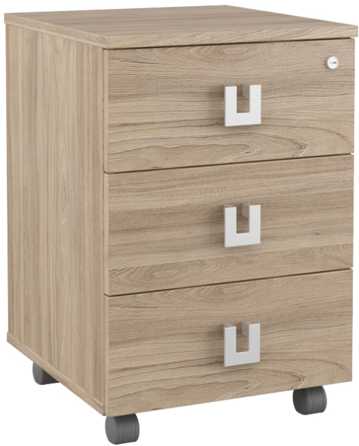 Тумба подкатная с 3 ящиками SOLID SOL29730305 Вяз