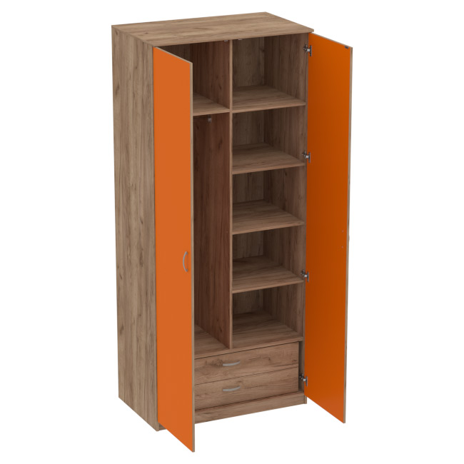 Шкаф для одежды ШО-63 цвет Дуб крафт+Оранж 102/63/235 см