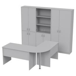 Комплект офисной мебели КП-11 цвет Светло-серый