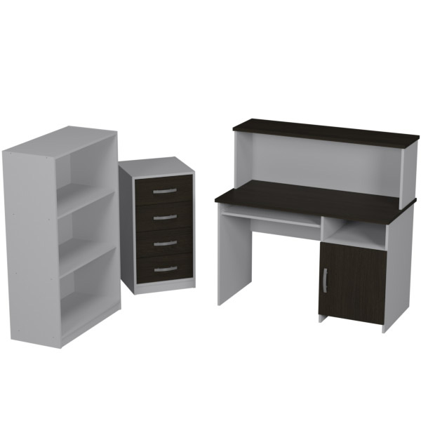 Комплект офисной мебели КП-22 цвет Серый+Венге