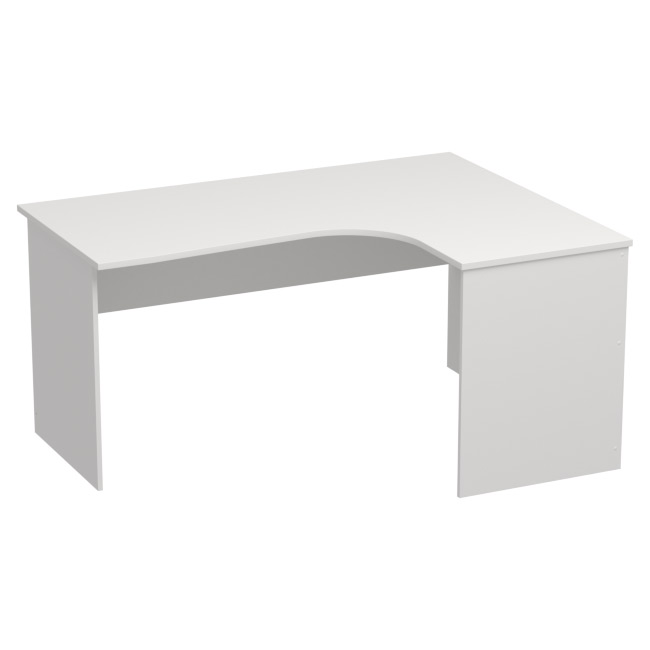Офисный стол эргономичный белого цвета СТУ-Л 160/120/76 см
