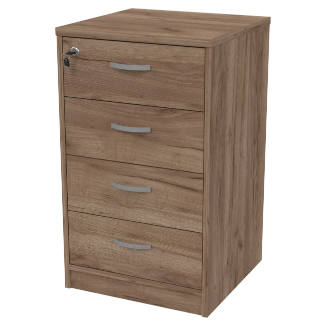 Офисная приставная тумба ТС-27+С46 с замком цвет Дуб Крафт 45/44/76 см