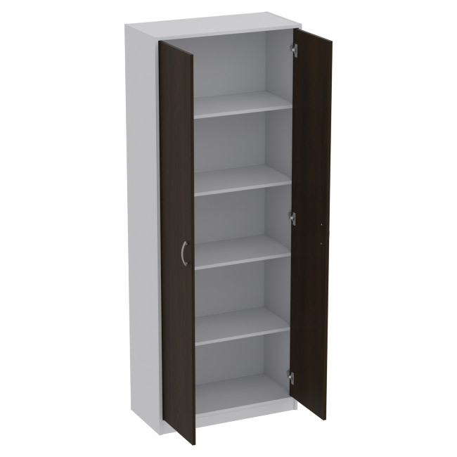 Офисный шкаф ШБ-2 цвет Серый+Венге 77/37/200 см