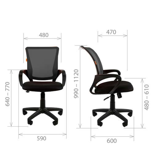 Кресло офисное CHAIRMAN 969 серый