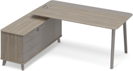 Стол комбинированный левый с тумбой Вяз-Мокко ТМ М1 101 ВЛ ВЛ/МП МП 196,4/164,2/75,6