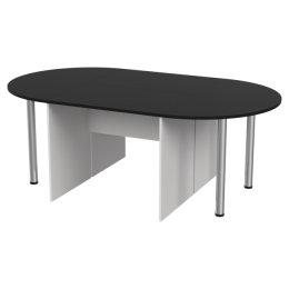 Стол для переговоров составной 210/120/76 Белый+Черный