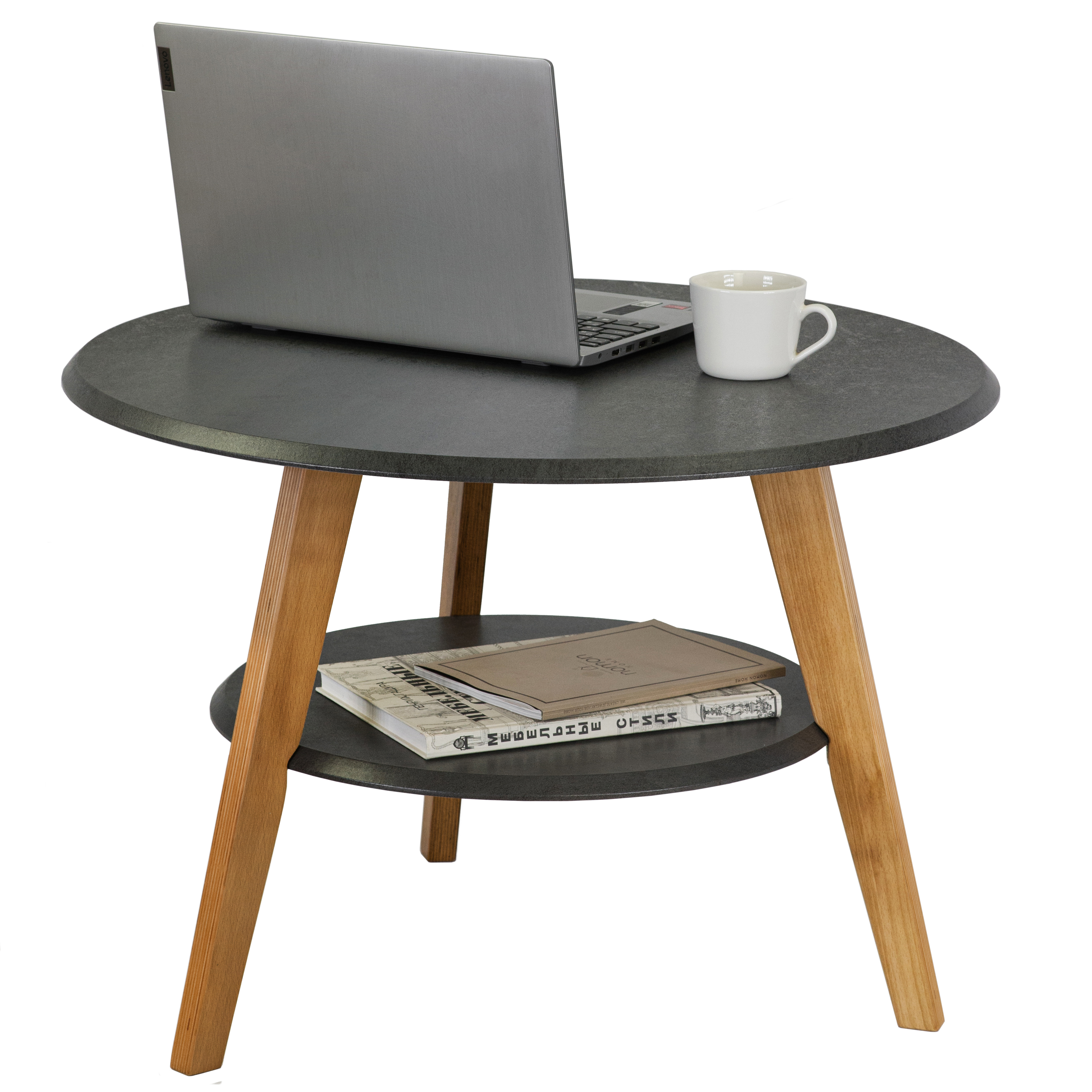 Стол журнальный BeautyStyle 17 серый бетон/бук