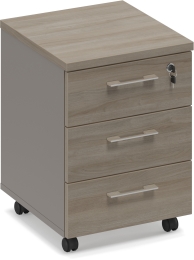 Тумба выкатная 3-ящичная с замком топ ДСП Мокко-Вяз МР 204 МП/ВЛ 42/45/57 см