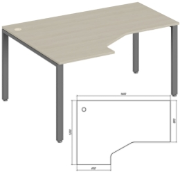 Стол угловой левый TREND metall цвет дуб феррара 160/120/75