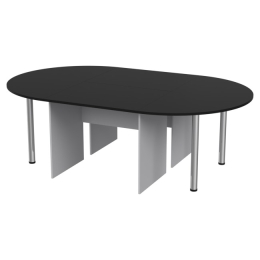 Стол для переговоров составной 236/146/76 Серый+Черный