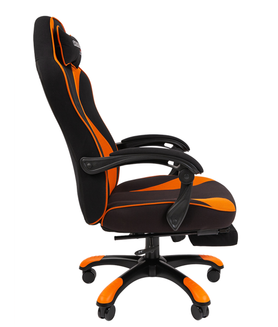 Игровое кресло Chairman game 35 ткань черный оранжевый