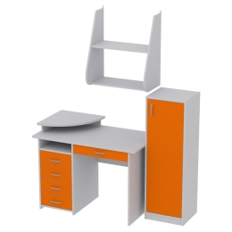 Комплект офисной мебели КП-14 цвет Серый+Оранж