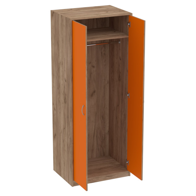 Шкаф для одежды ШО-6 цвет Дуб Крафт+Оранж 77/58/200 см