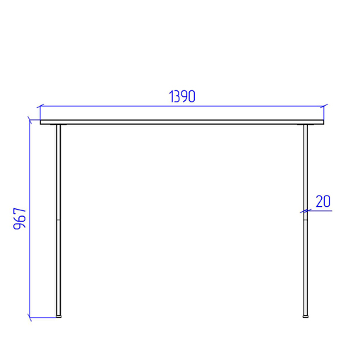Стол на металлокаркасе СМБ-48 цвет Серый 140/73/96,7 см