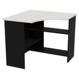 Угловой стол СТУ-21 цвет Черный+Белый 90/90/76 см