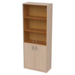 Офисный шкаф ШБ-3+А-5+С-28М тон. бронза цвет Дуб Молочный 77/37/200 см