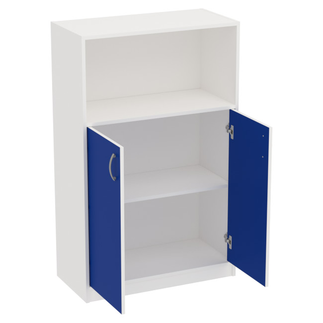 Офисный шкаф СБ-63 цвет Белый+Синий 77/37/123 см