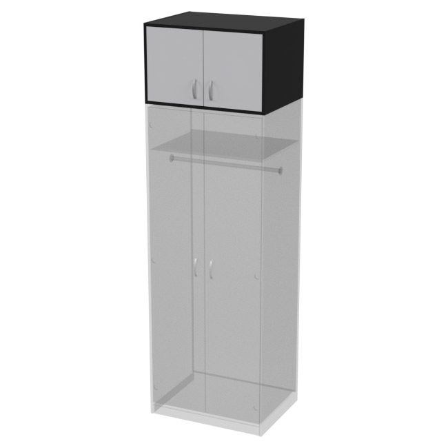 Антресоль АН-06 цвет Черный + Серый 77/58/50