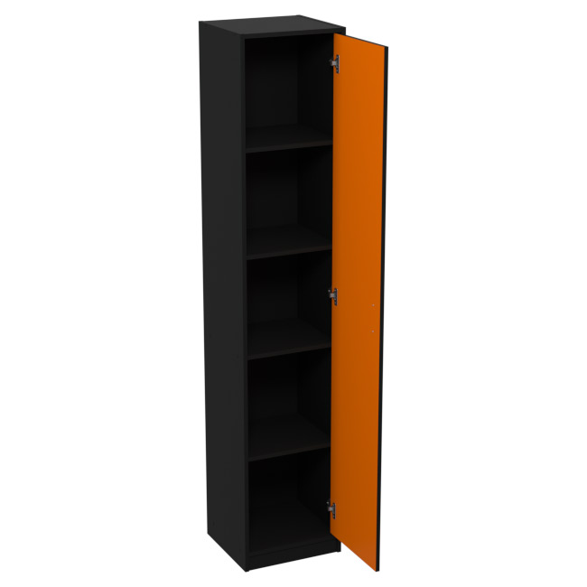 Шкаф для офиса СБ-2/З цвет Черный + Оранж 40/37/200 см